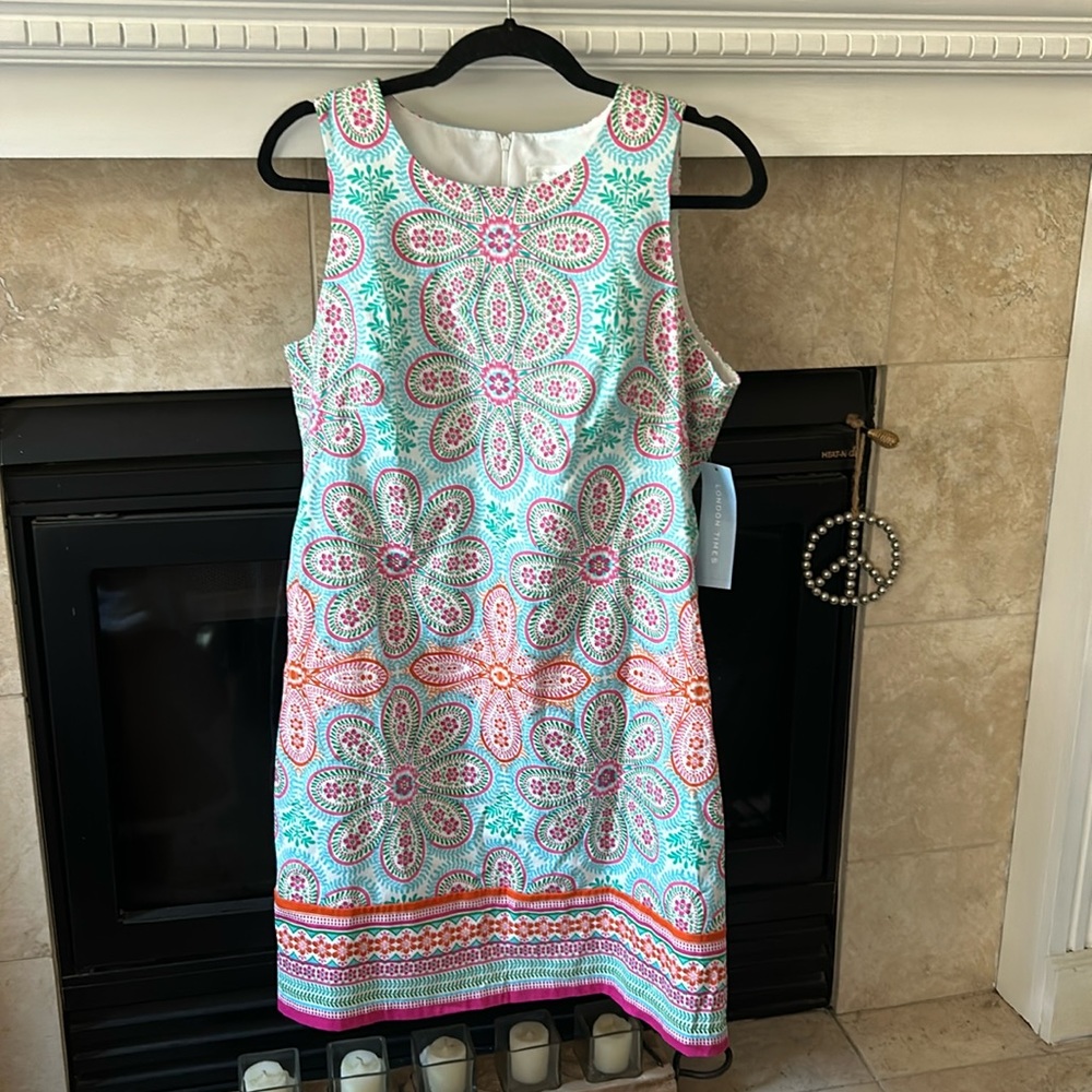 London Times cotton/spandex sheath style dress